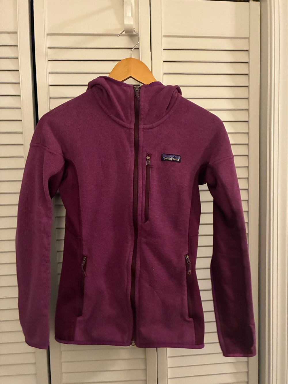 Patagonia Women's Hooded Full-Zip Fleece Jacket in Purple